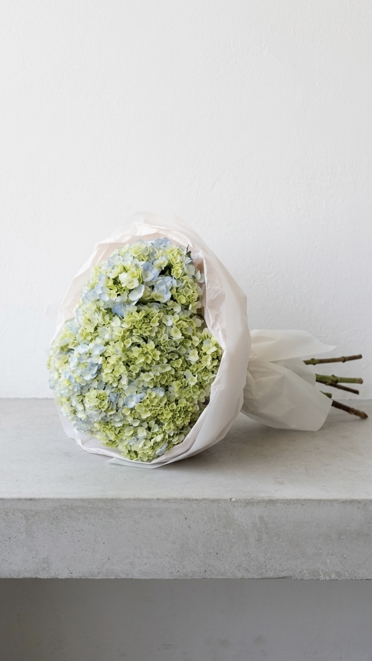 5 гортензий в упаковке